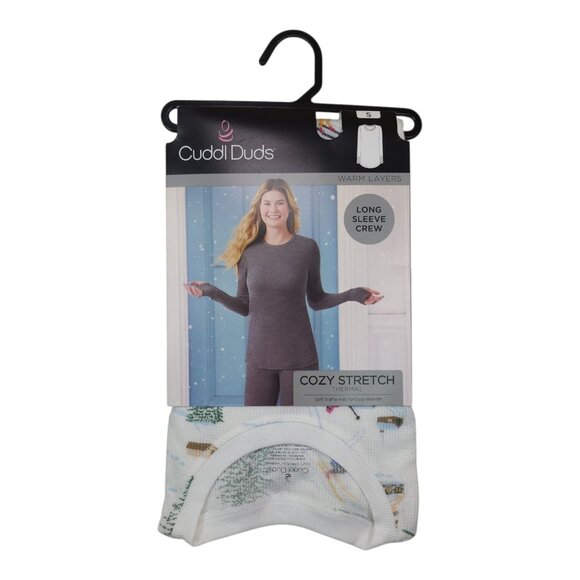 Cuddl Duds Cozy Stretch Thermal Long Sleeve Crew Small Thumbholes Womens Top - Picture 1 of 10